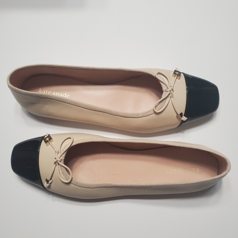 Kate Spade Pavlova Cap-Toe Leather Ballet Flats 9